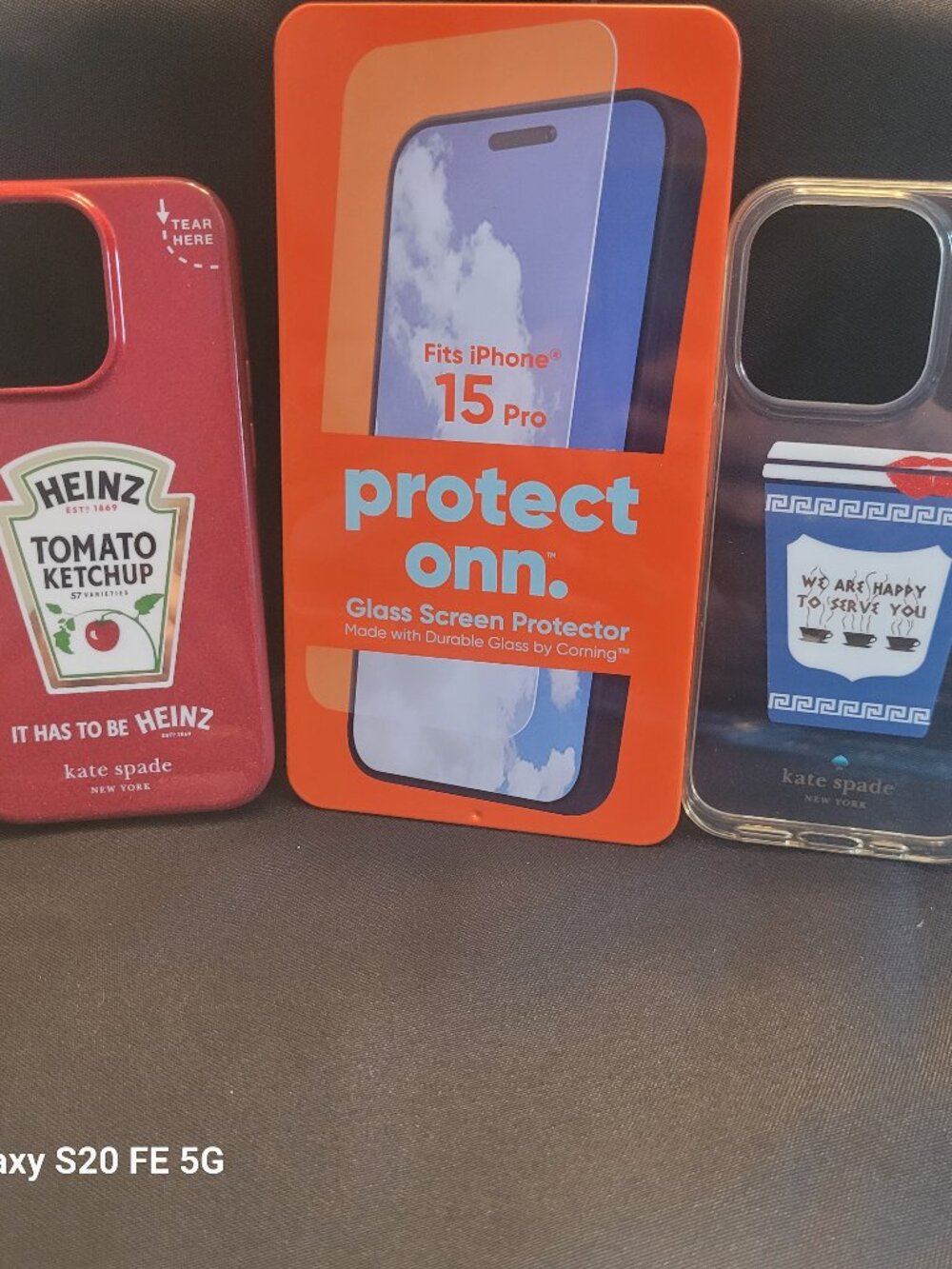 Two Kate Spade I phone 15 Pro Cases and a Screen protector
